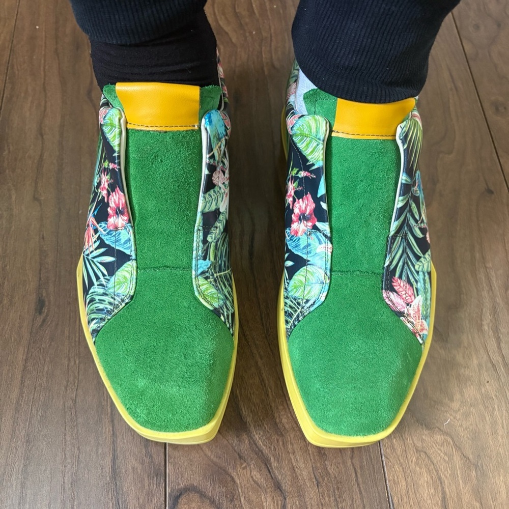 Girotti, Handcrafted, Custom made, Suede and leather loafers, Square Sole, Sz 37 - Picture 12 of 15